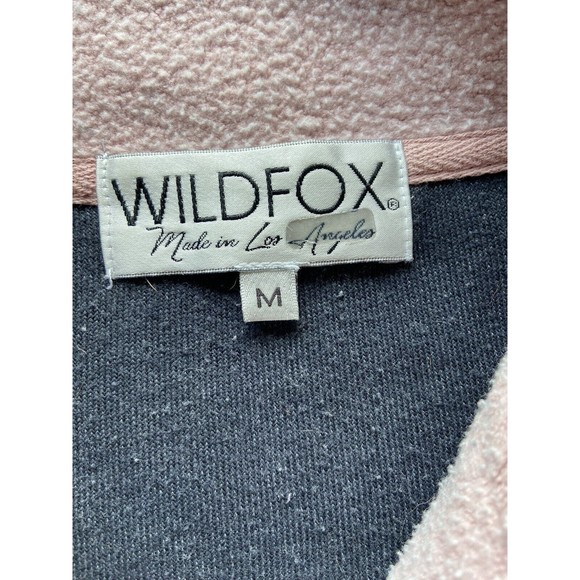 Wildfox Womens Soto Warmup Sweatshirt Size M Gray Pink ColorBlock Fleece 1/4 Zip - Picture 5 of 11